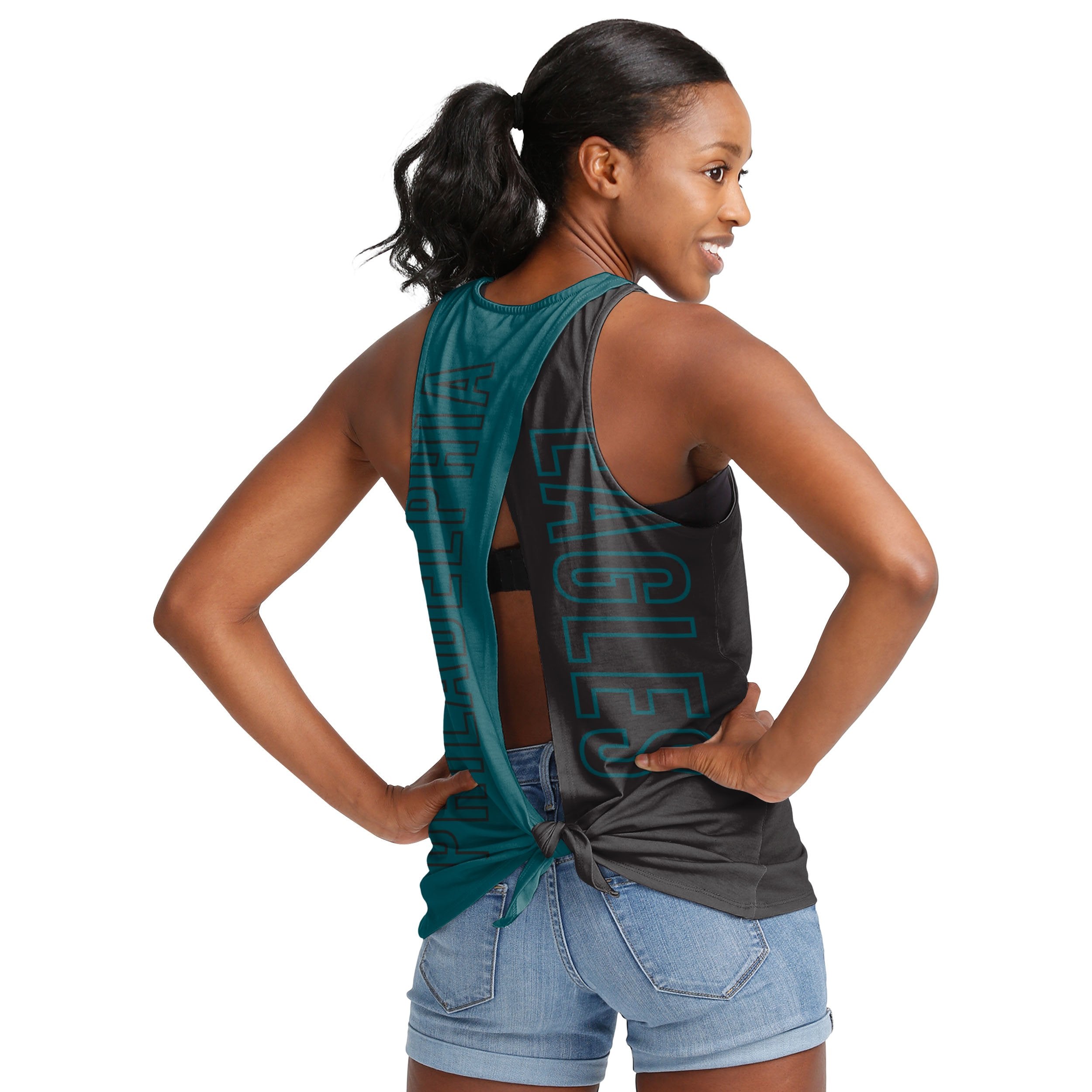 Philadelphia Eagles Womens Strapped V-Back Sleeveless Top FOCO