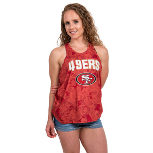 San Francisco 49Ers NFL Womens Hibiscus Twist Back Sleeveless Top