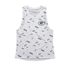 Green Bay Packers NFL Womens Mini Wordmark Print Sleeveless Top