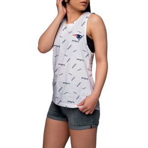 New England Patriots NFL Womens Mini Wordmark Print Sleeveless Top