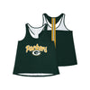 Green Bay Packers NFL Womens Wordmark Team Stripe Sleeveless Top