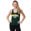 Green Bay Packers NFL Womens Wordmark Team Stripe Sleeveless Top