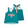 Miami Dolphins NFL Womens Wordmark Team Stripe Sleeveless Top