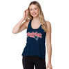 New England Patriots NFL Womens Wordmark Team Stripe Sleeveless Top