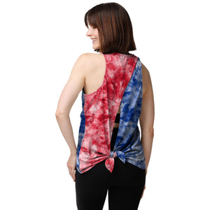 Buffalo Bills NFL Womens Script Wordmark Tie-Dye Tie-Breaker Sleeveless Top