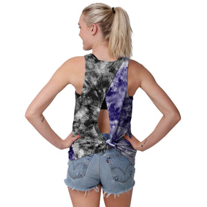 Baltimore Ravens NFL Womens Script Wordmark Tie-Dye Tie-Breaker Sleeveless Top
