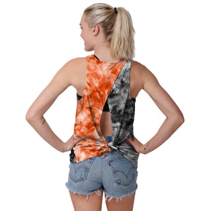 Cincinnati Bengals NFL Womens Script Wordmark Tie-Dye Tie-Breaker Sleeveless Top