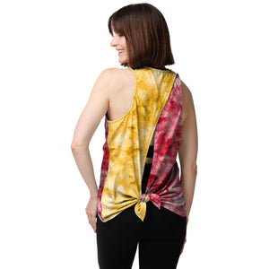 Kansas City Chiefs NFL Womens Script Wordmark Tie-Dye Tie-Breaker Sleeveless Top
