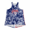 New York Giants NFL Womens Script Wordmark Tie-Dye Tie-Breaker Sleeveless Top