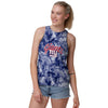 New York Giants NFL Womens Script Wordmark Tie-Dye Tie-Breaker Sleeveless Top