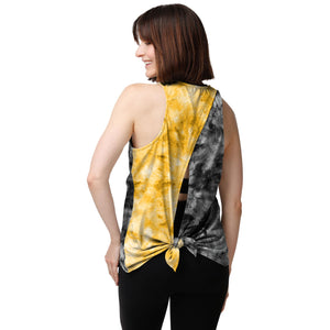 Pittsburgh Steelers NFL Womens Script Wordmark Tie-Dye Tie-Breaker Sleeveless Top