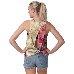 San Francisco 49ers NFL Womens Script Wordmark Tie-Dye Tie-Breaker Sleeveless Top