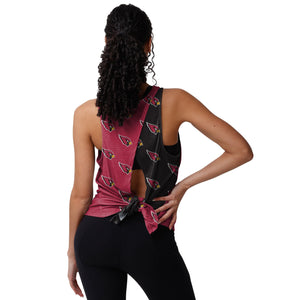 Arizona Cardinals NFL Womens Wordmark Mini Print Tie-Breaker Sleeveless Top