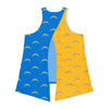 Los Angeles Chargers NFL Womens Wordmark Mini Print Tie-Breaker Sleeveless Top