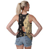 New Orleans Saints NFL Womens Wordmark Mini Print Tie-Breaker Sleeveless Top