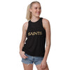 New Orleans Saints NFL Womens Wordmark Mini Print Tie-Breaker Sleeveless Top