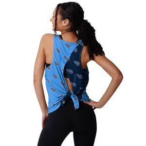 Tennessee Titans NFL Womens Wordmark Mini Print Tie-Breaker Sleeveless Top