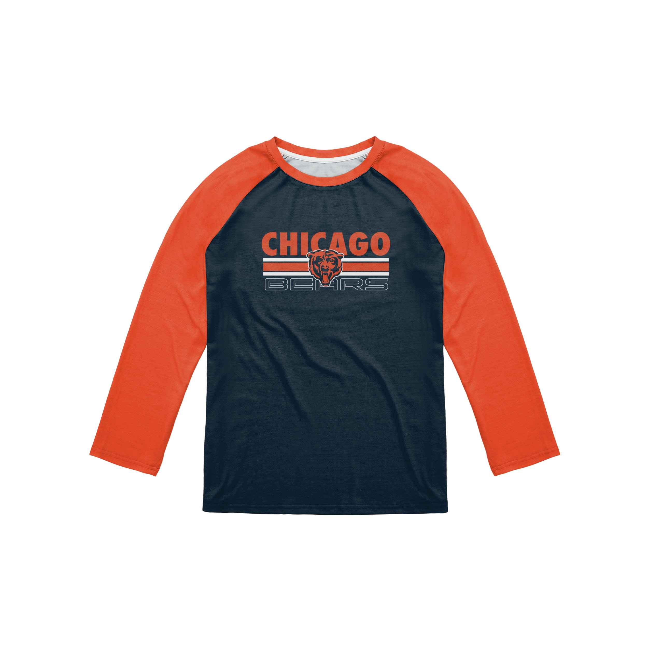 Chicago Bears NFL Mens Colorblock Wordmark Raglan T-Shirt