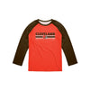 Cleveland Browns NFL Mens Colorblock Wordmark Raglan T-Shirt