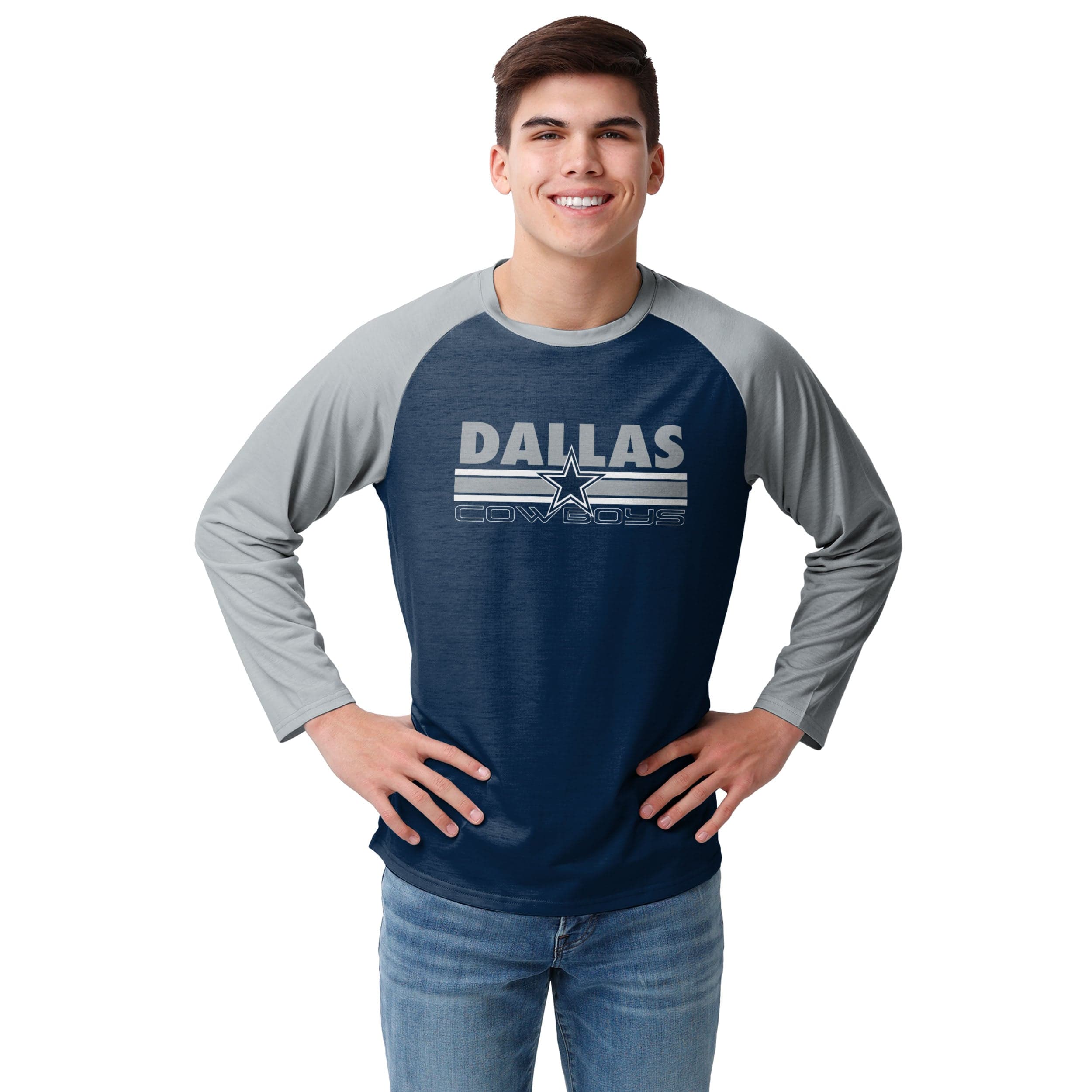 Dallas Cowboys Men's Trip Wordmark Grey T-Shirt