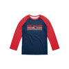 New England Patriots NFL Mens Colorblock Wordmark Raglan T-Shirt
