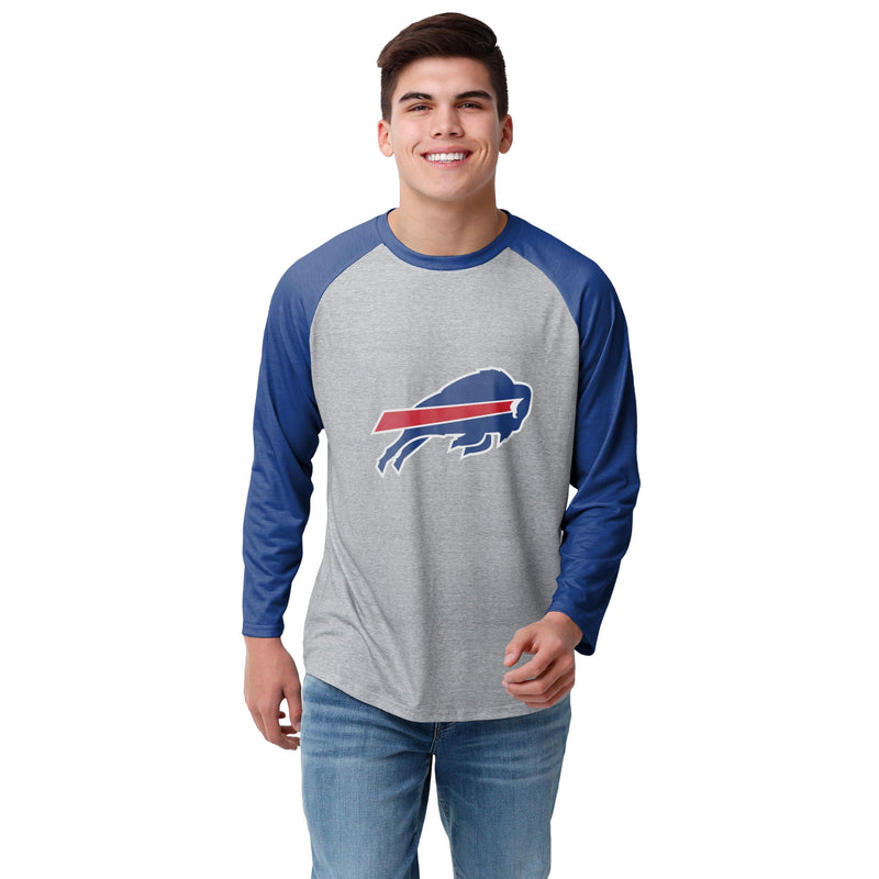 Philadelphia Eagles NFL Mens Gray Big Logo Raglan T-Shirt