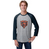 Chicago Bears NFL Mens Gray Big Logo Raglan T-Shirt