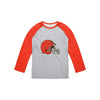 Cleveland Browns NFL Mens Gray Big Logo Raglan T-Shirt