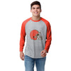 Cleveland Browns NFL Mens Gray Big Logo Raglan T-Shirt