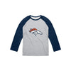 Denver Broncos NFL Mens Gray Big Logo Raglan T-Shirt
