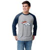 Denver Broncos NFL Mens Gray Big Logo Raglan T-Shirt