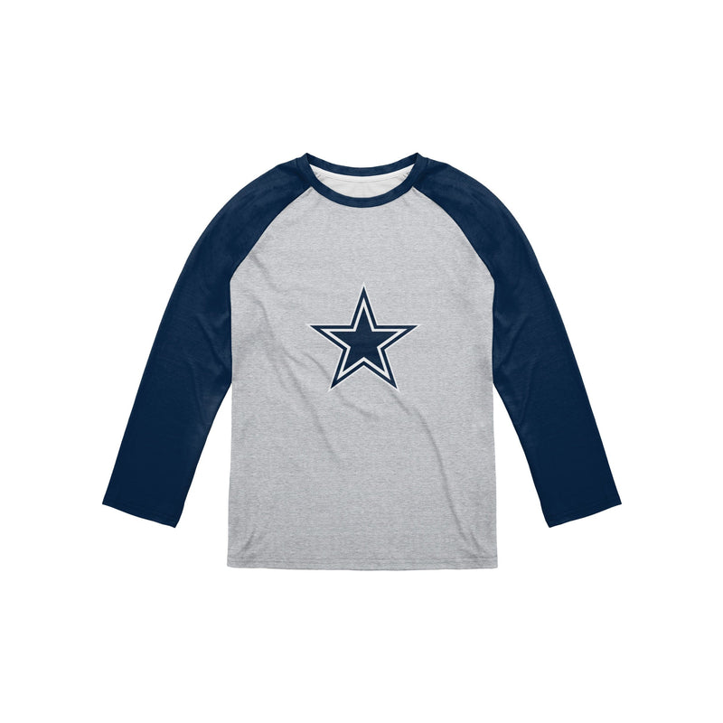 Dallas Cowboys NFL Mens Gray Big Logo Raglan T-Shirt