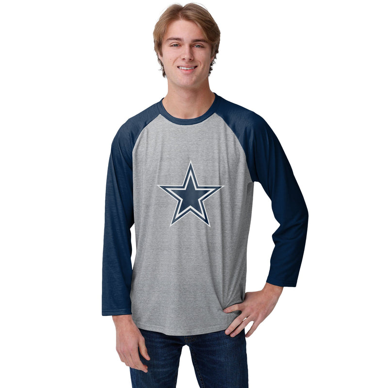 Dallas Cowboys Men's Ledger Raglan Long Sleeve T-Shirt - Gray/Charcoal