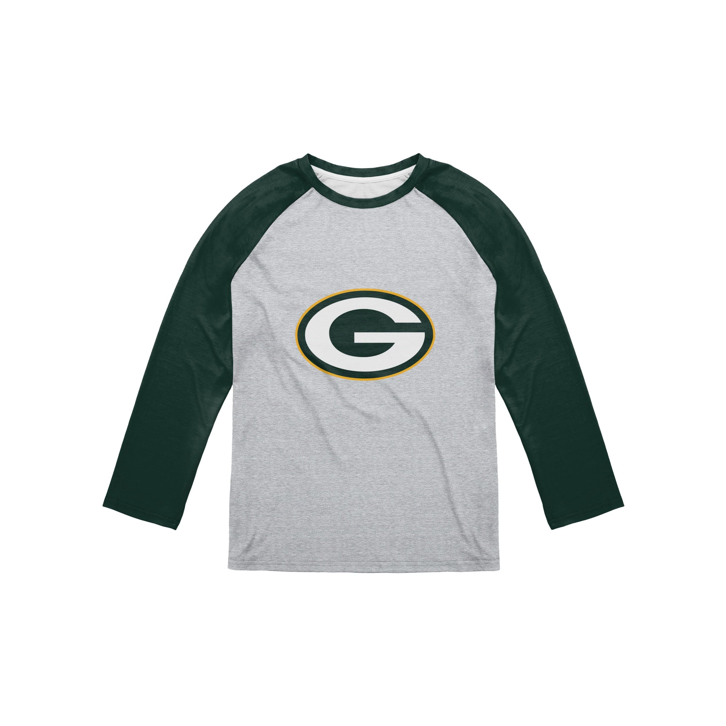 Green Bay Packers Gray & Green Youth Gridiron Raglan Long Sleeve T-Shirt