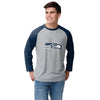 Seattle Seahawks NFL Mens Gray Big Logo Raglan T-Shirt