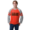 Cleveland Browns NFL Mens Team Stripe Wordmark Raglan T-Shirt