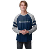 Seattle Seahawks NFL Mens Team Stripe Wordmark Raglan T-Shirt