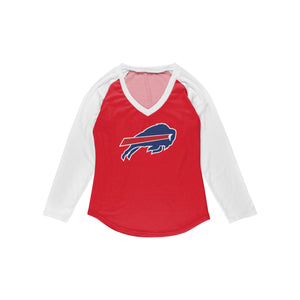 Buffalo Bills NFL Womens Big Logo Solid Raglan T-Shirt