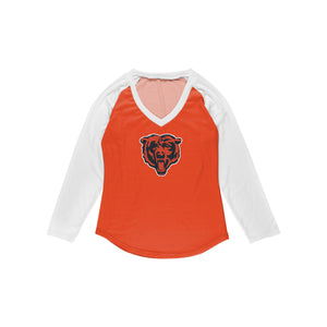 Chicago Bears NFL Womens Big Logo Solid Raglan T-Shirt