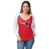 New England Patriots NFL Womens Big Logo Solid Raglan T-Shirt