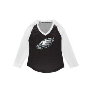 Philadelphia Eagles NFL Womens Big Logo Solid Raglan T-Shirt