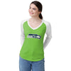 Seattle Seahawks NFL Womens Big Logo Solid Raglan T-Shirt