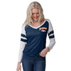 Denver Broncos NFL Womens Script Wordmark Striped Sleeve Raglan T-Shirt