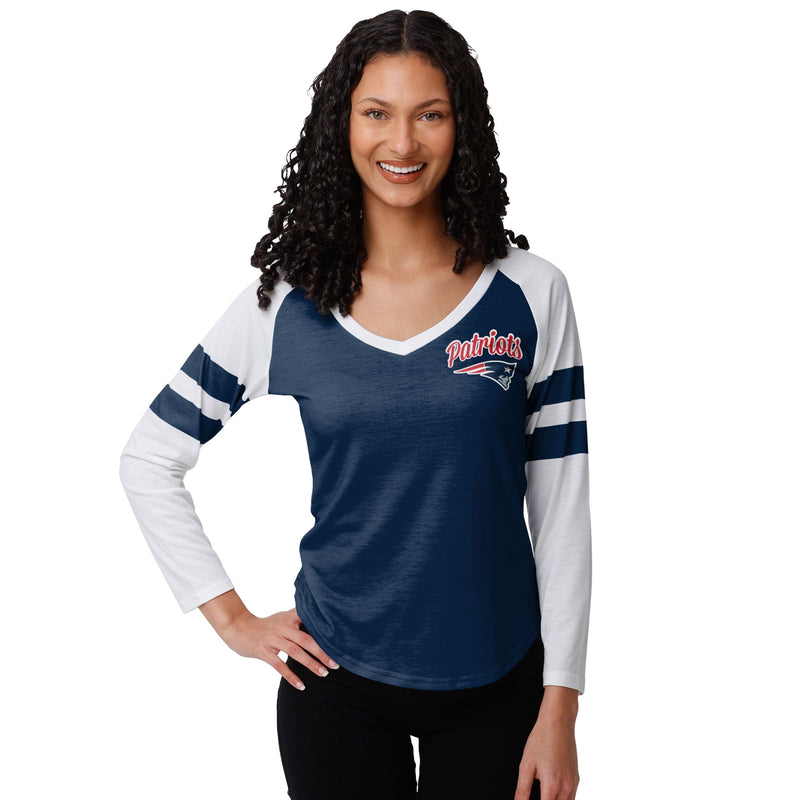 Atlanta Braves MLB 2021 World Series Champions Womens V-Neck Raglan Sh