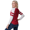 San Francisco 49ers NFL Womens Script Wordmark Striped Sleeve Raglan T-Shirt