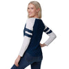 Seattle Seahawks NFL Womens Script Wordmark Striped Sleeve Raglan T-Shirt