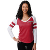 Tampa Bay Buccaneers NFL Womens Script Wordmark Striped Sleeve Raglan T-Shirt