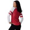 Tampa Bay Buccaneers NFL Womens Script Wordmark Striped Sleeve Raglan T-Shirt