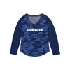 Dallas Cowboys NFL Womens Wordmark Tonal Camo Raglan T-Shirt