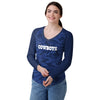 Dallas Cowboys NFL Womens Wordmark Tonal Camo Raglan T-Shirt